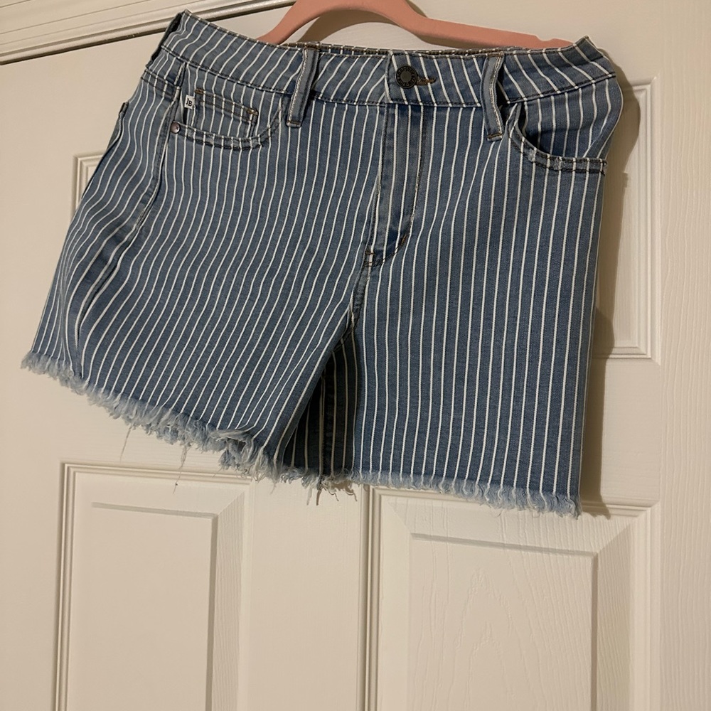 Judy Blue White Pinstripe Shorts